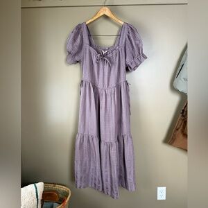 Madewell Square-Neck Tiered Midi Dress